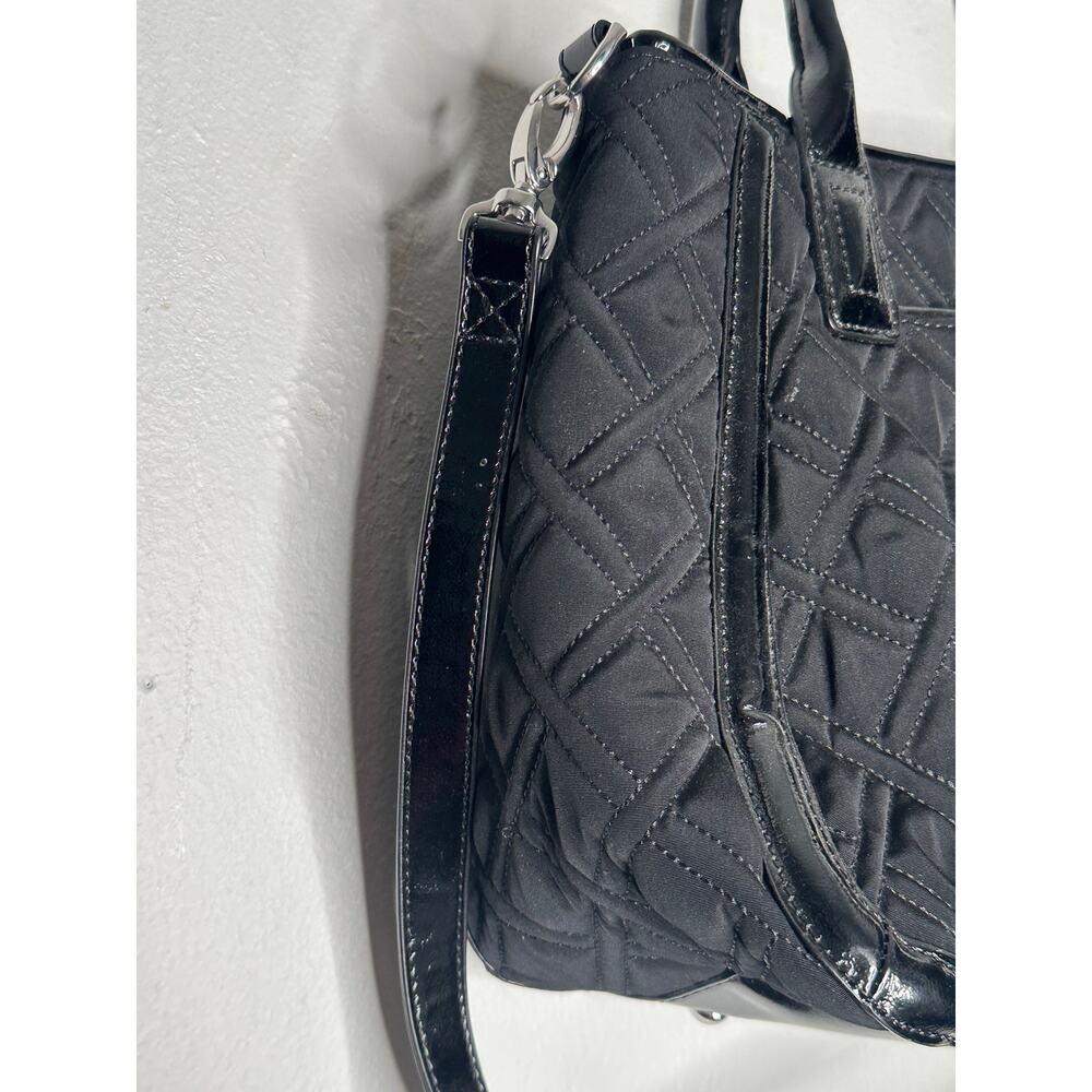 VERA BRADLEY Black Espresso Trimmed Trapeze Quilted Crossbody Top Handle Purse - Picture 4 of 16